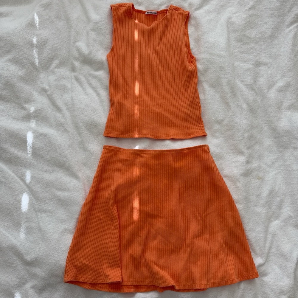 Reformation orange ribbed set